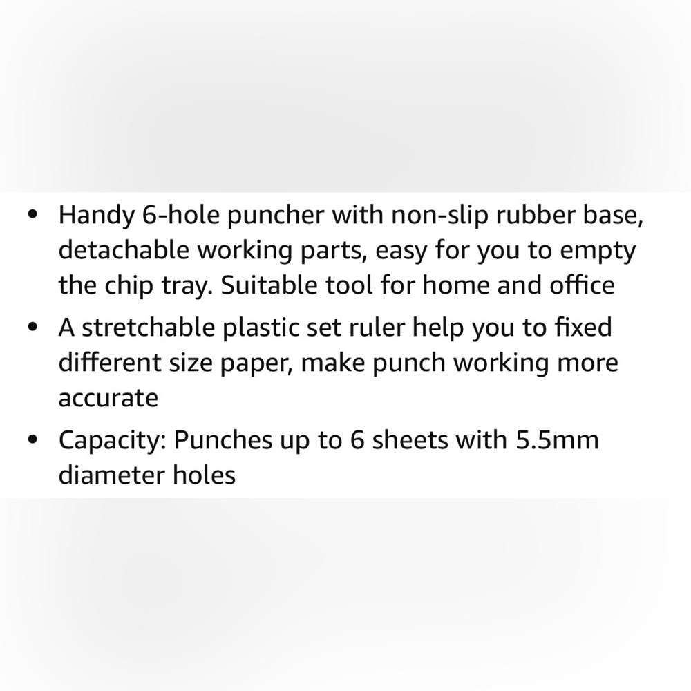 Worklion adjustable 6-hole punch for A4, A5, & A6 - 6 sheet capacity NEW - Picture 9 of 10